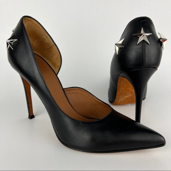 Givenchy Shoes - Givenchy Star Studded Leather D’Orsay Pumps
